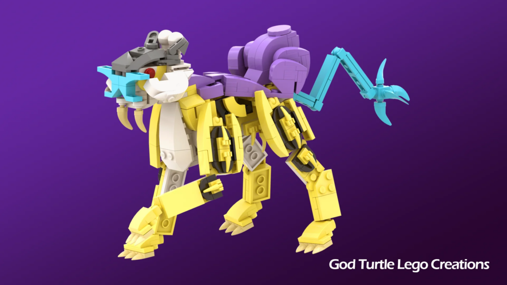 Statuetta fatta di Lego del Pokemon Raikou