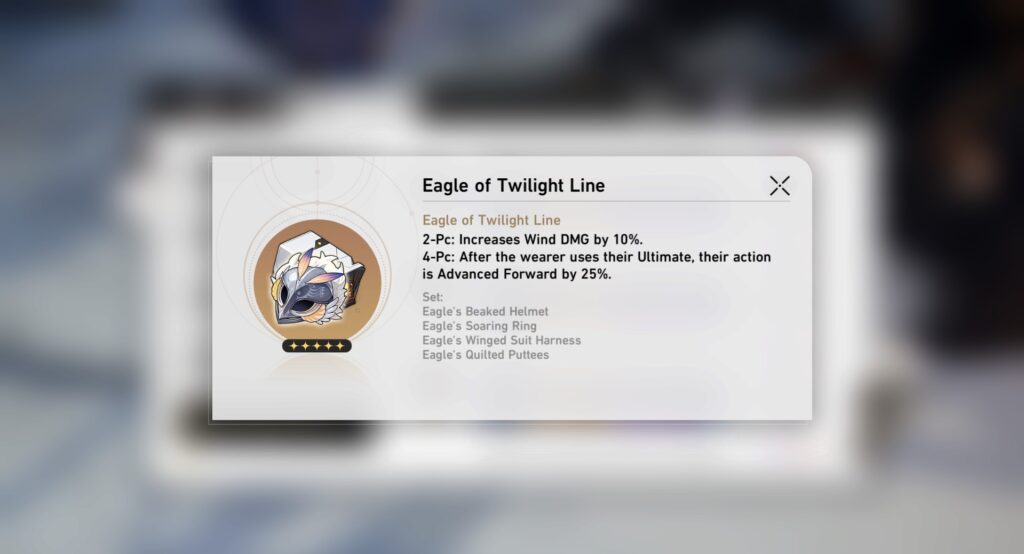 Honkai Star Rail Eagle of Twilight Line Set Relics