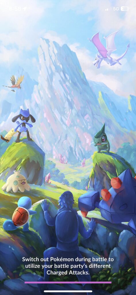 Sfondo schermata di caricamento pokemon go con Riolu