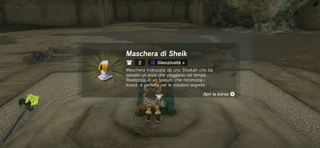 baule maschera di sheik in zelda tears of the kingdom