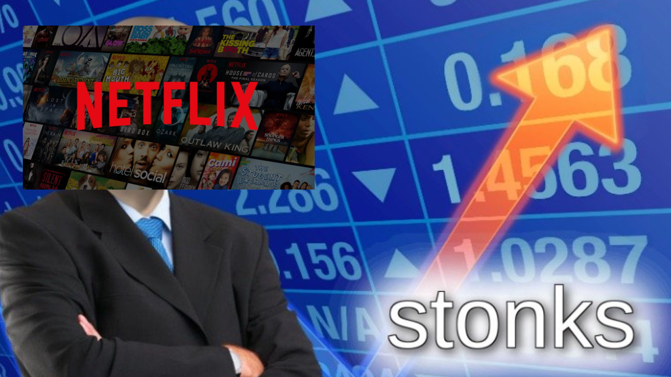 Netflix con il meme “stonks”