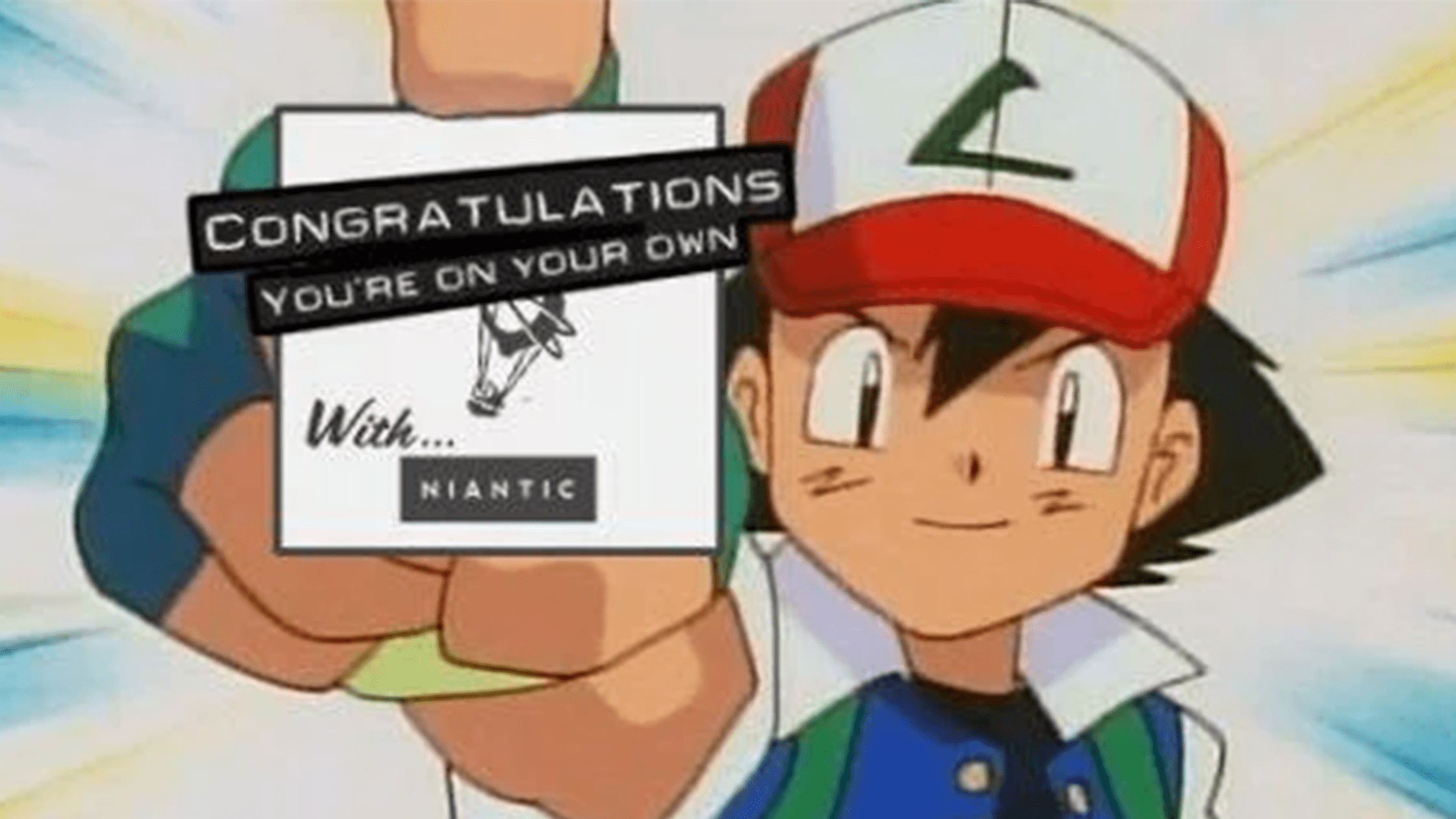 Ash Ketchum Pokemon GO mostra cartellino di Niantic che licenzia i dipendenti