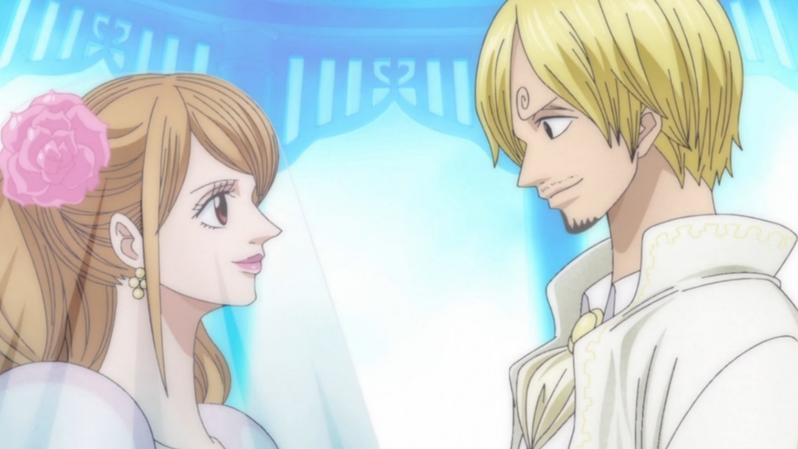 Charlotte e Sanji di One Piece