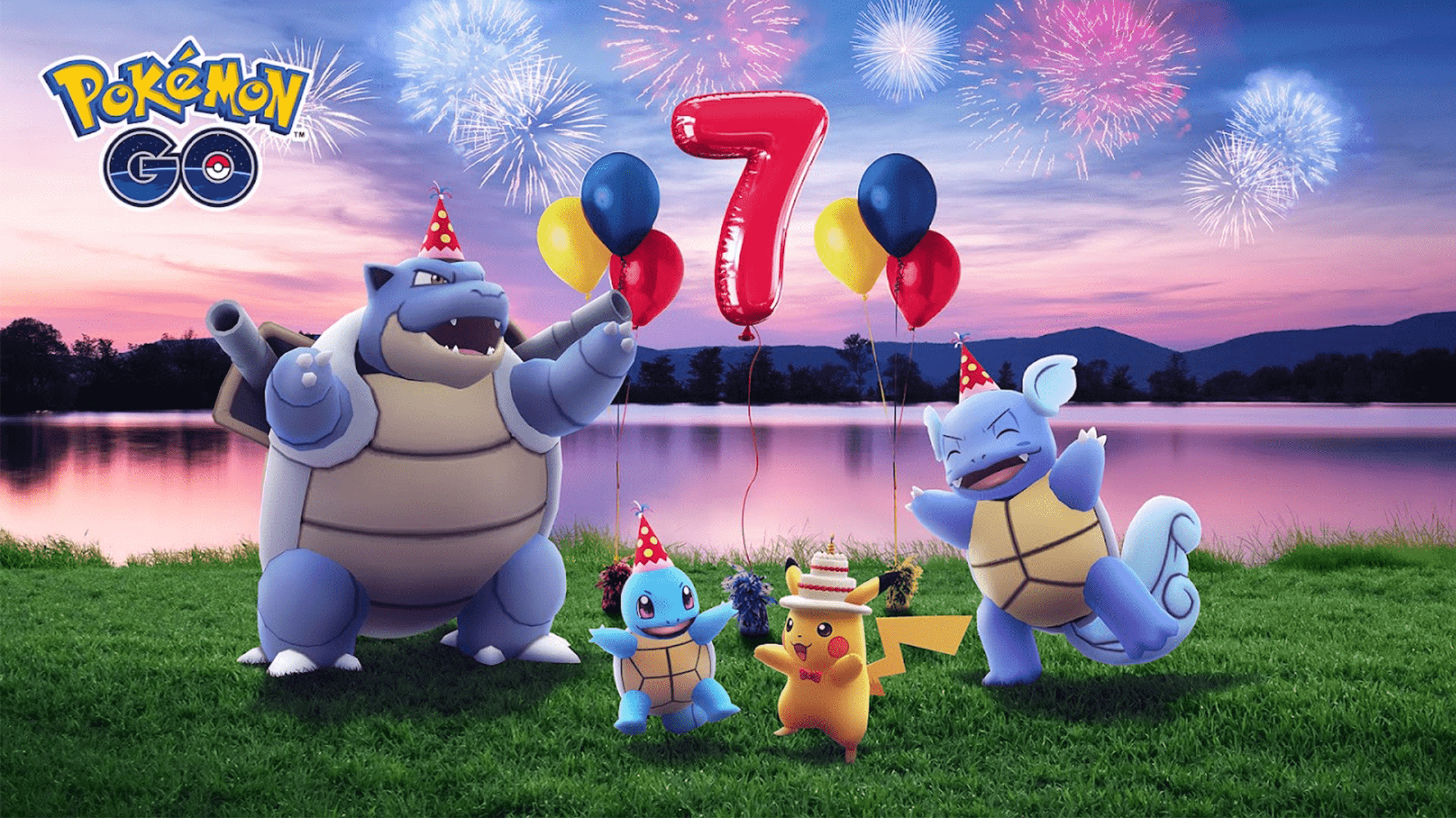 Pokemon GO festa settimo anniversario Squirtle cappello da festa wallpaper