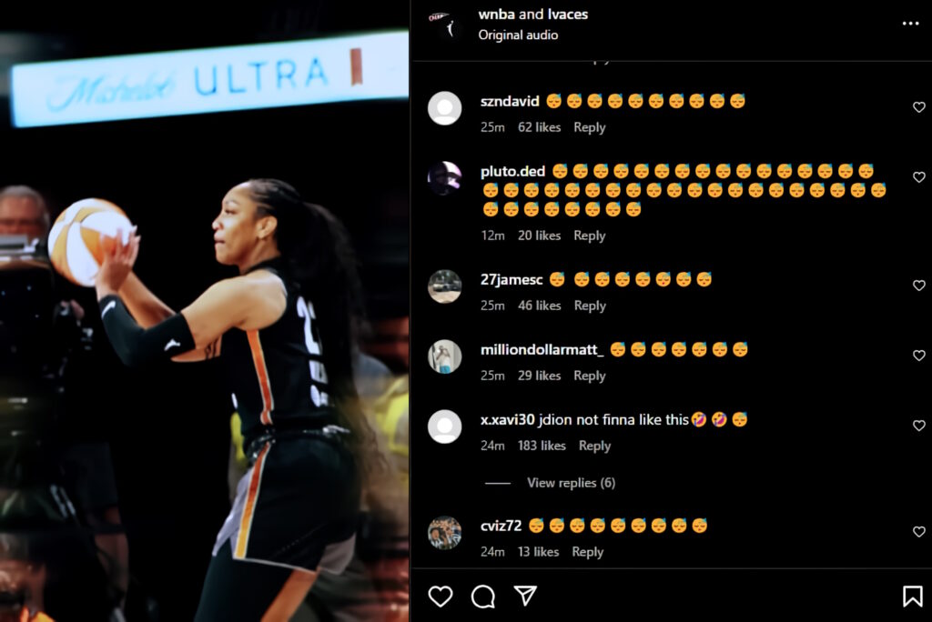 Instagram WBNA sommerso di Emoji dopo il video di JiDion