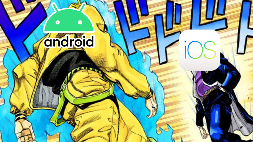 Android e iOS di Apple su una vignetta di Jojo