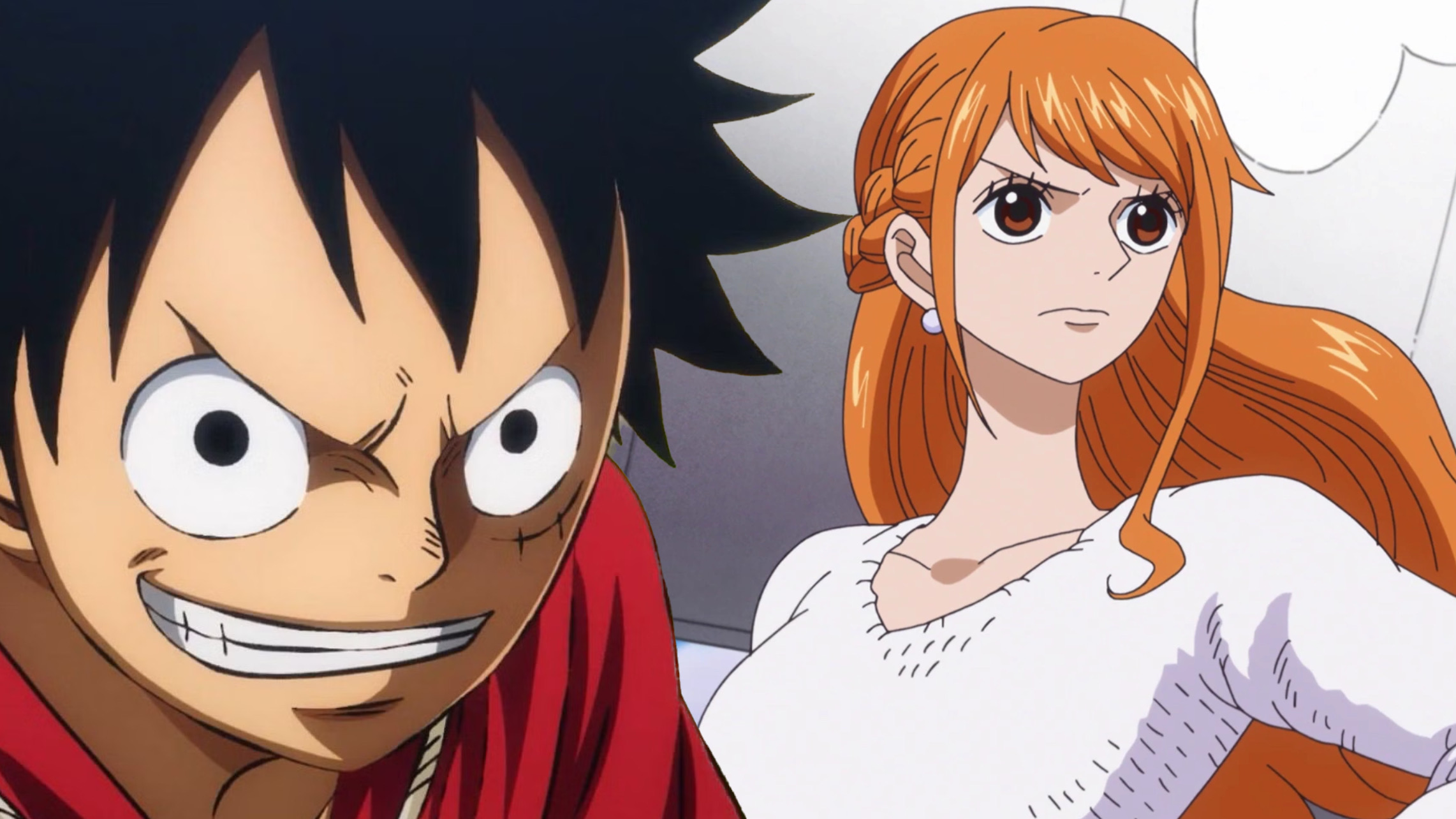 Luffy e Nami nell'anime di One Piece