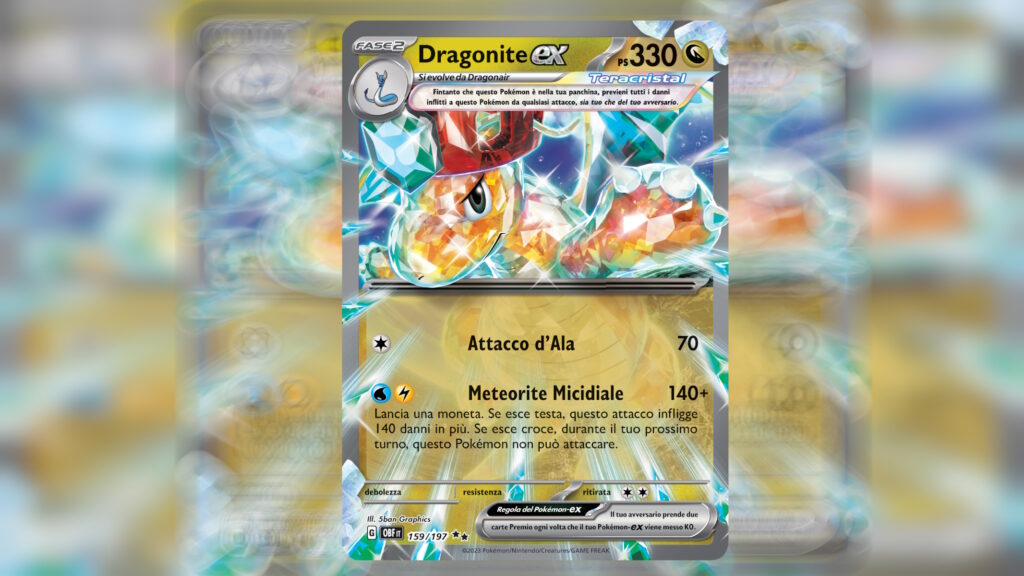 Pokémon Espansione di carte Scarlatto e Violetto Ossidiana Infuocata Dragonite EX versione italiana