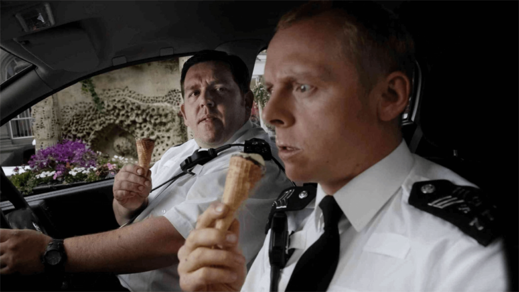 Una scena tratta da Hot Fuzz