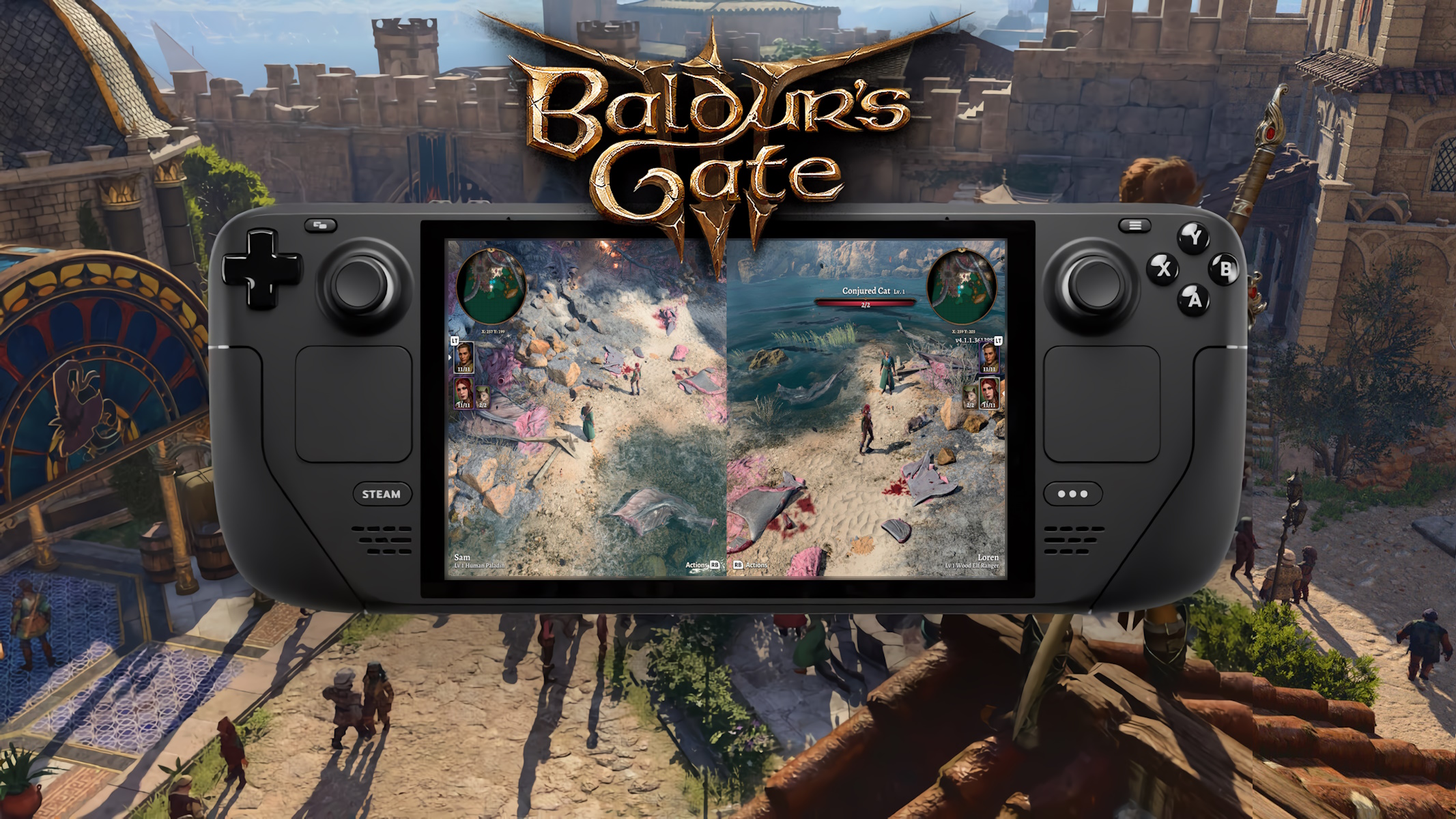 Baldur's Gate 3 Split Screen su Steam Deck