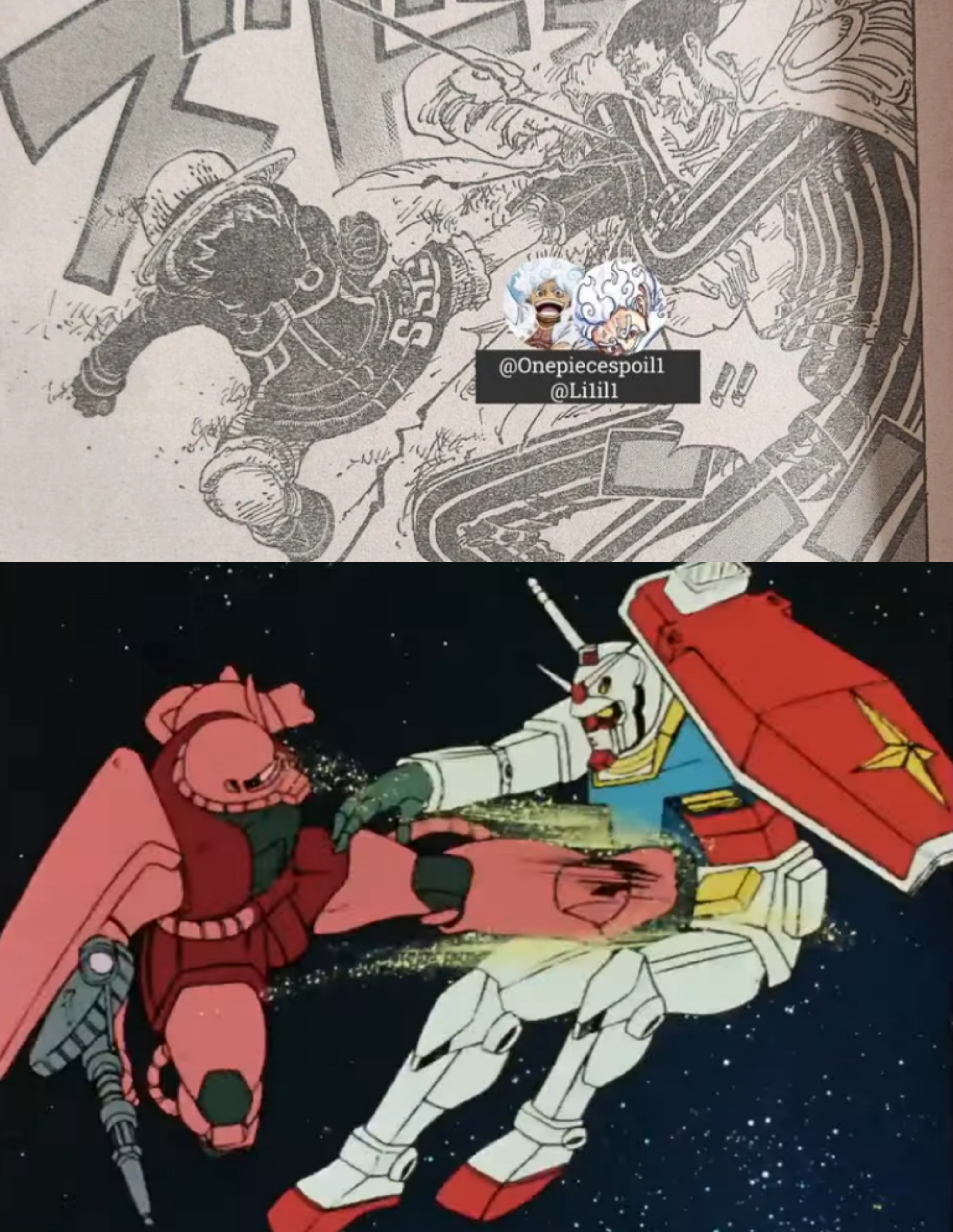 One Piece 1091 con scena di Gundam
