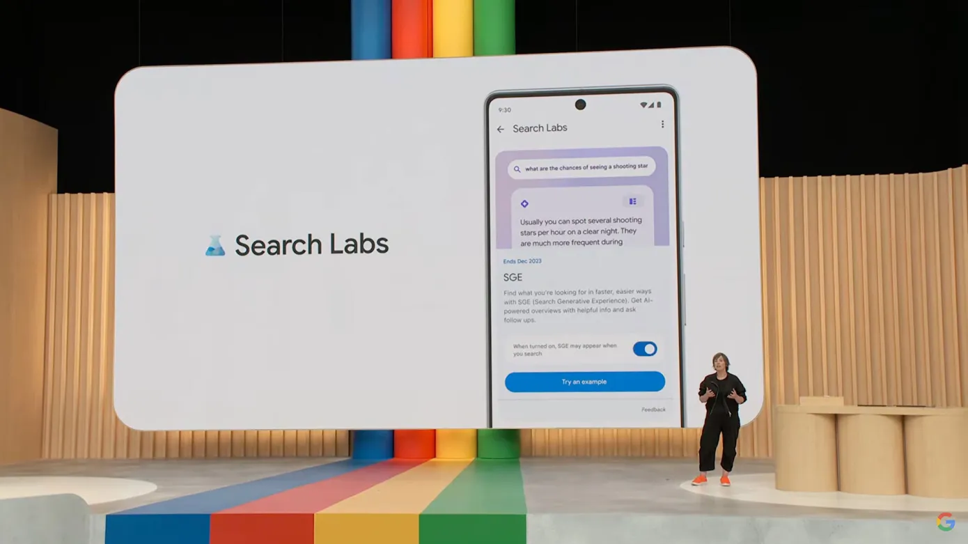 google io 2023 search labs SGE