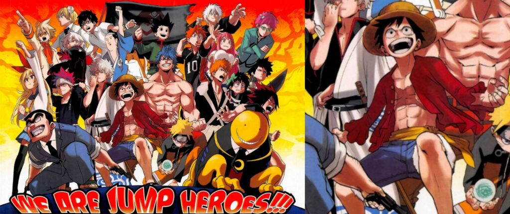 We Are Jump Heroes di Horikoshi con Luffy di One Piece