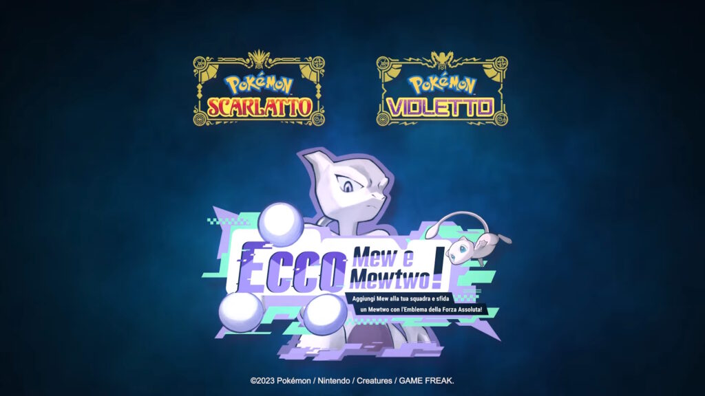 Pokémon Scarlatto e Violetto evento Ecco Mew e Mewtwo