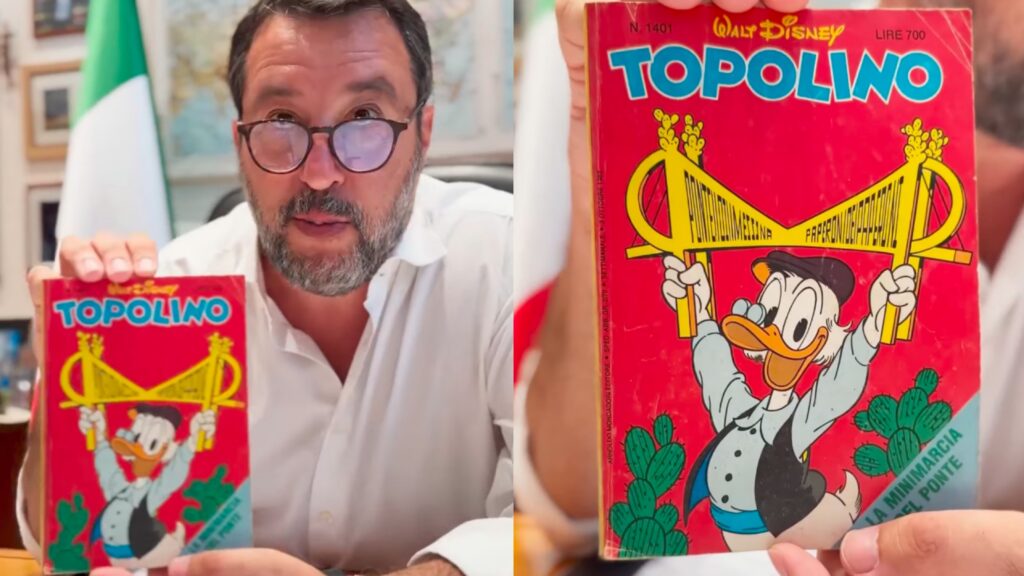 Salvini con un numero di Topolino