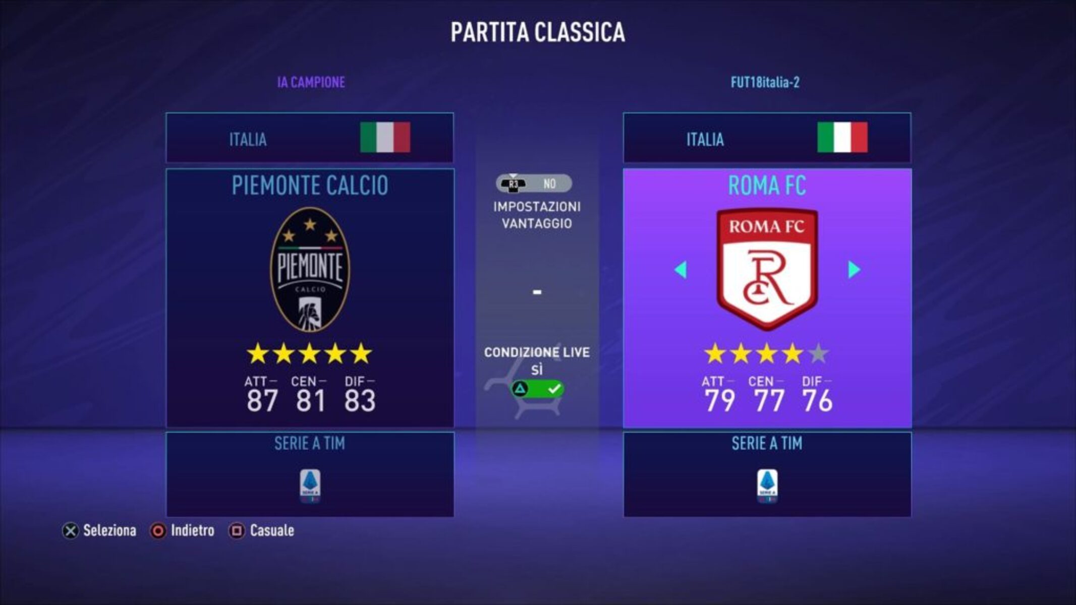 FIFA 22 Piemonte Calcio Roma FC