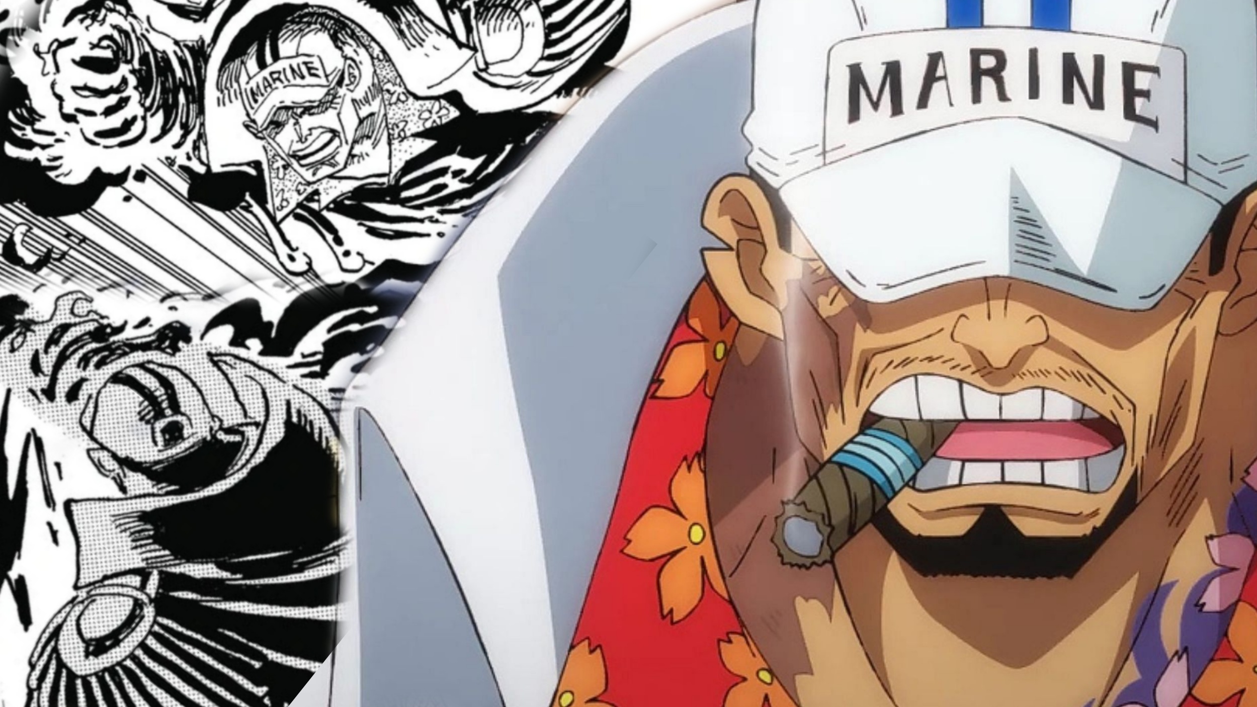 Akainu di One Piece manga vs anime