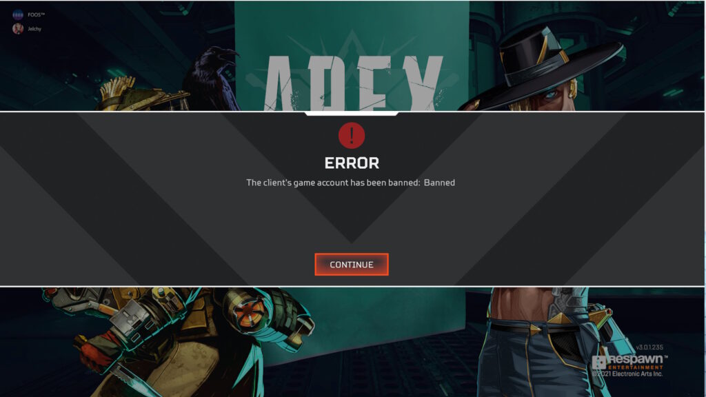 Apex Legends Ban Screen