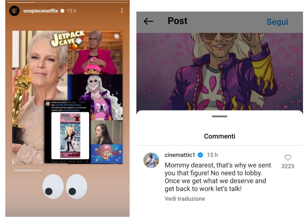 Storia di Instagram di Netflix e commento dello showrunner di One Piece