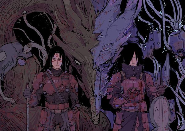 Madara Uchiha e Hashirama in una fan art