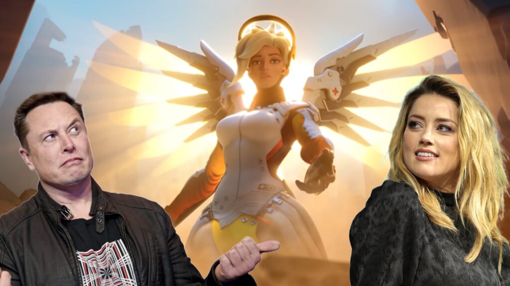 Elon Musk, Mercy from Overwatch and Amber Heard