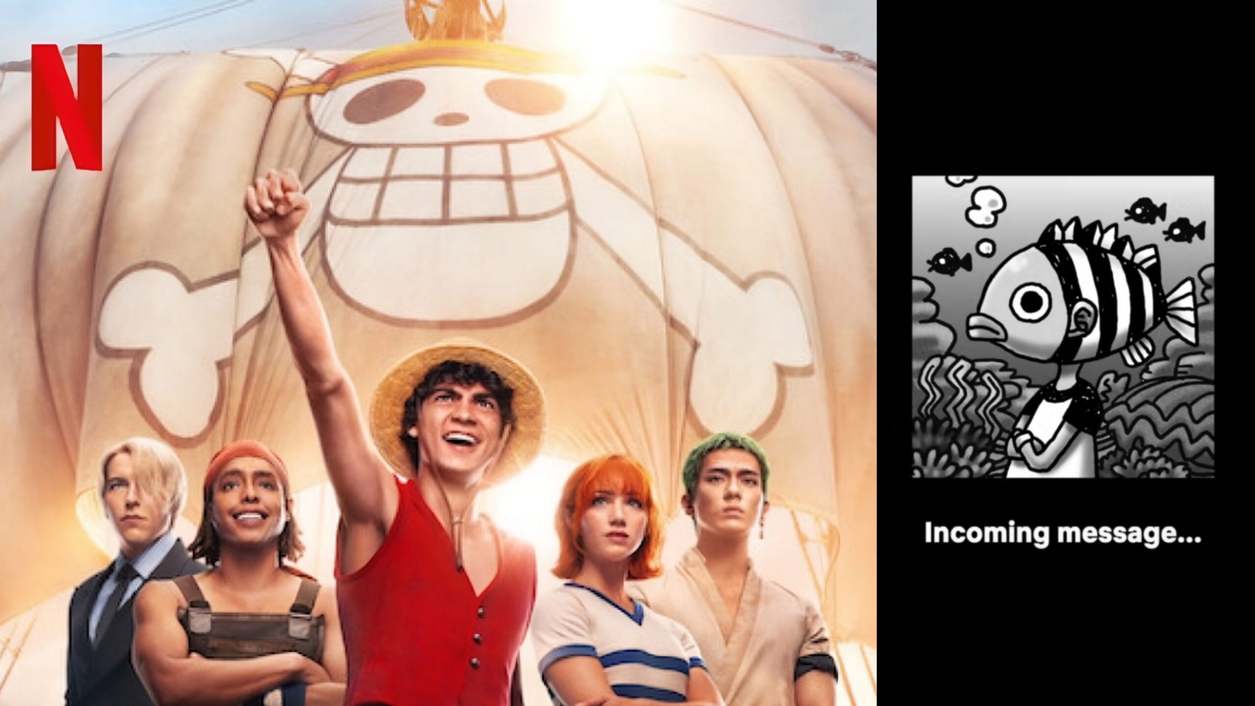 One Piece Netflix con logo di Oda