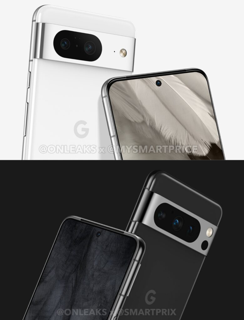 Render di Google Pixel 8 e 8 Pro