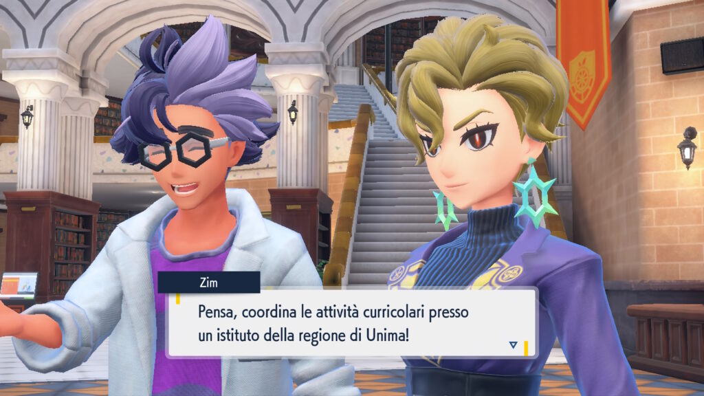 Pokémon Scarlatto e Violetto Dialogo Professor Zim e Professoressa Rea
