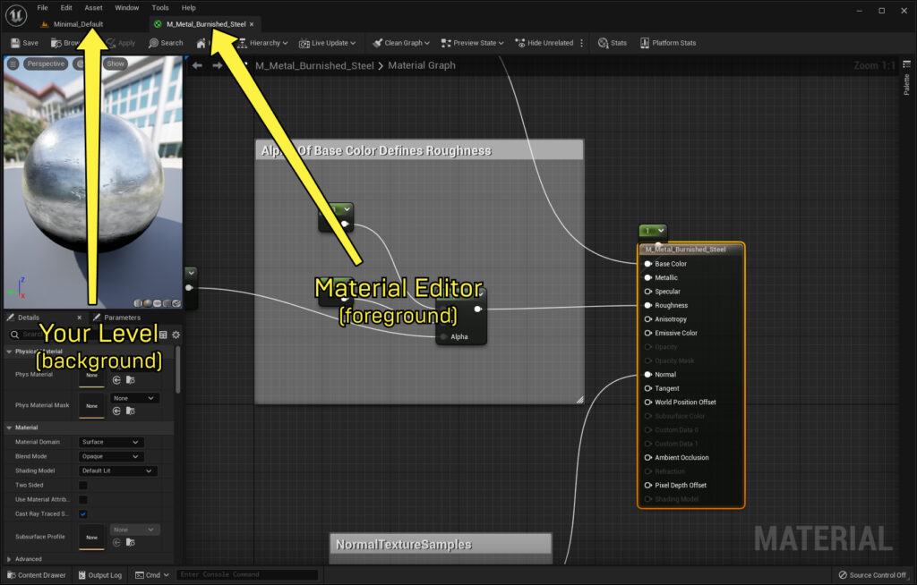 unreal engine tabbed editors