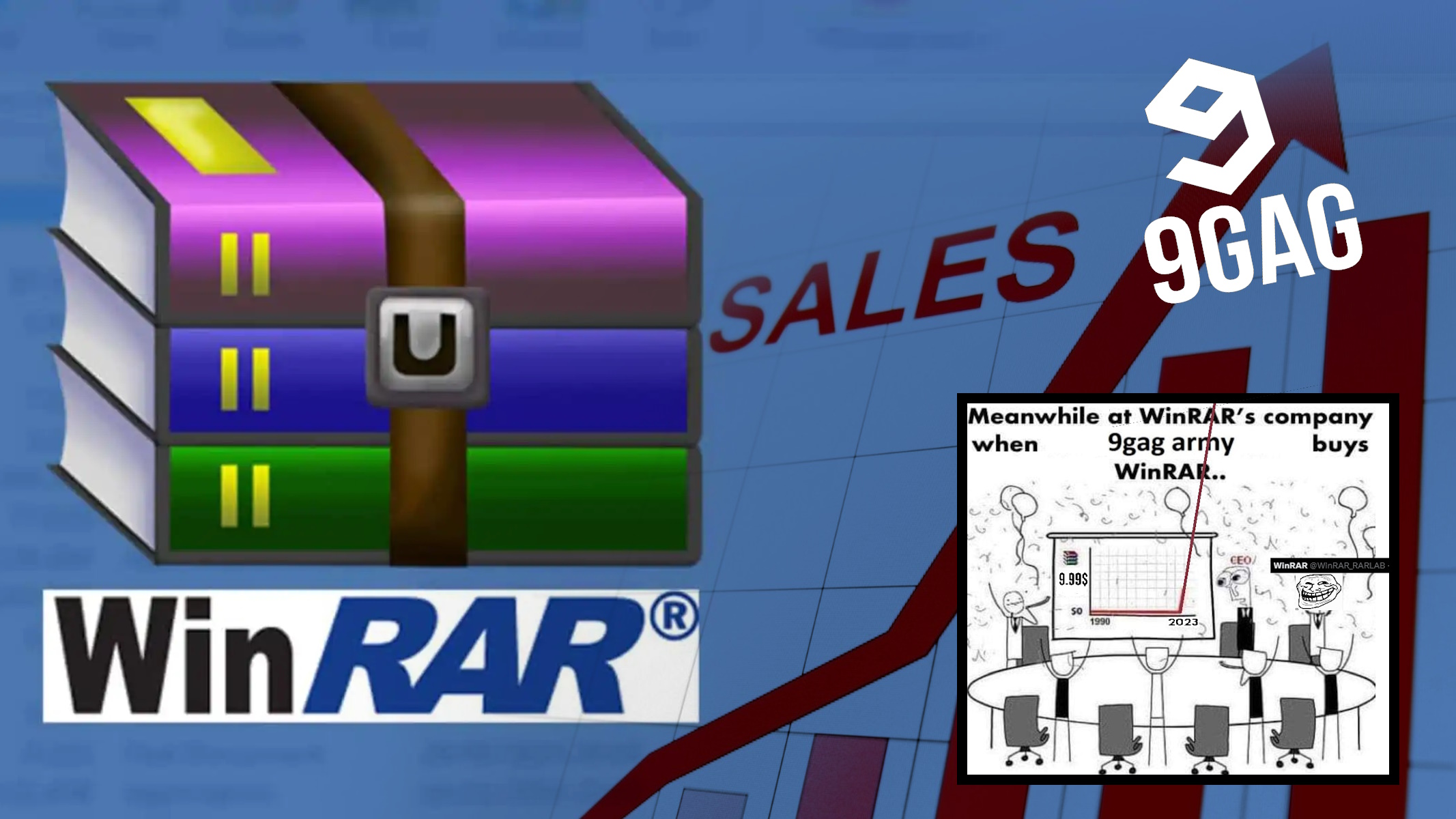 WinRAR picco di vendite grazie a 9gag