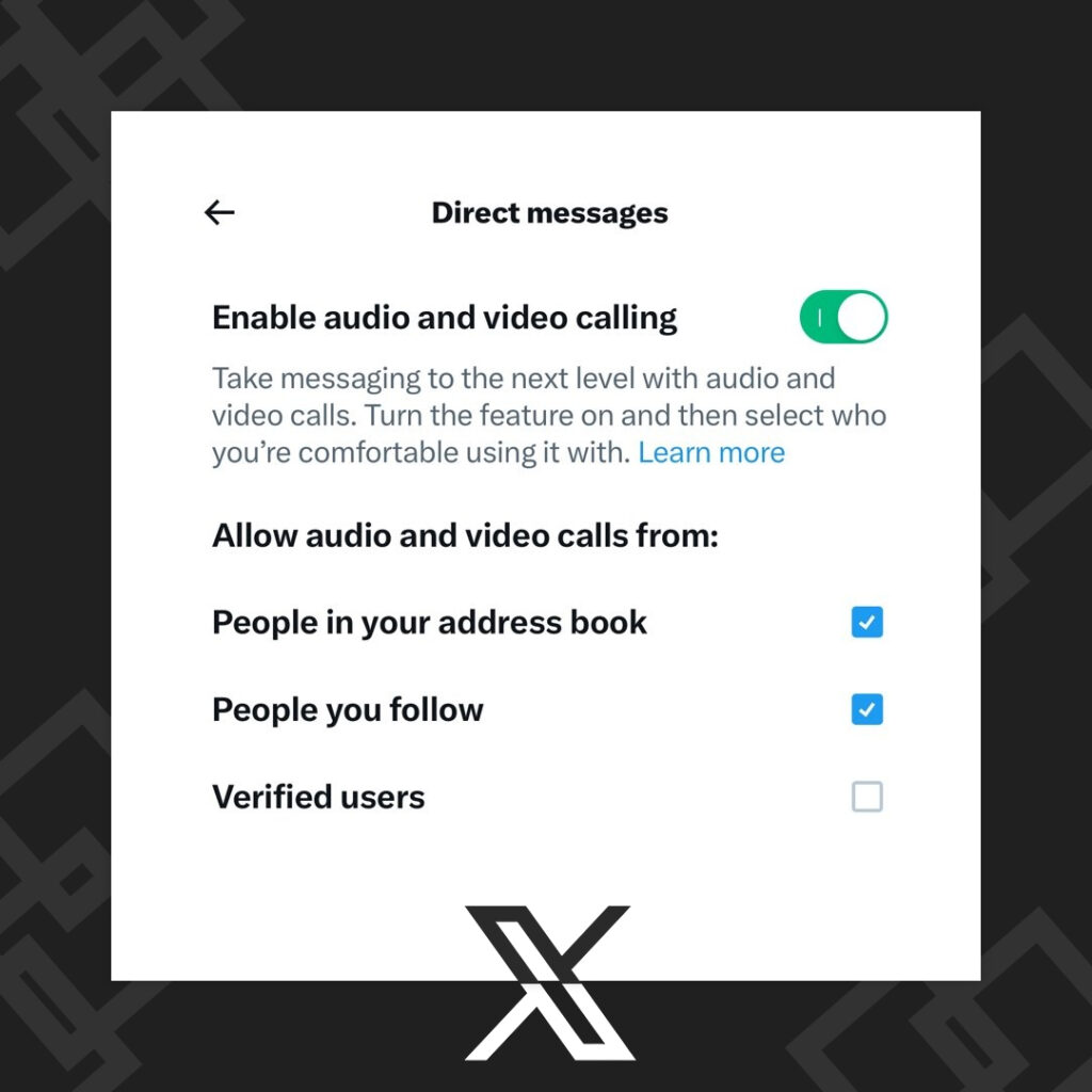 X, nuovo test: in arrivo chiamate audio e video