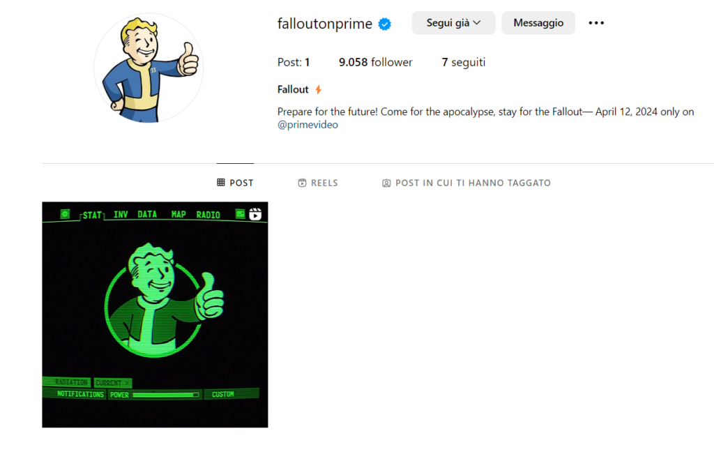 profilo instagram fallout