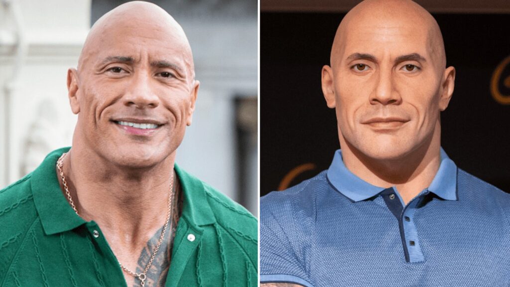 dwayne johnson e la sua statua di cera