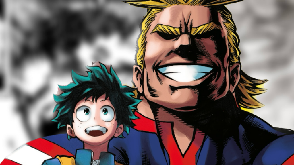 Deku e All Migh di My Hero Academia