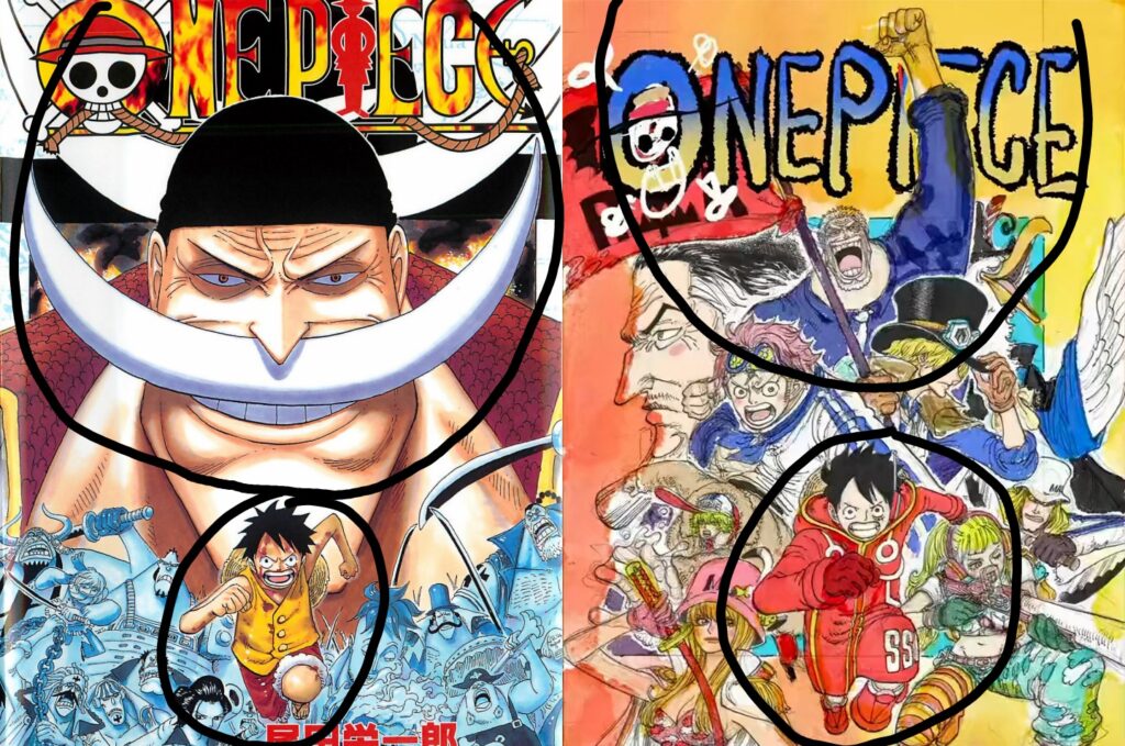 Pew on X: Onepiece volume 57 vs 107 (Same pose) Is Luffy going to lose  someone again in Egghead same way happened in Marineford ? 🤔   / X