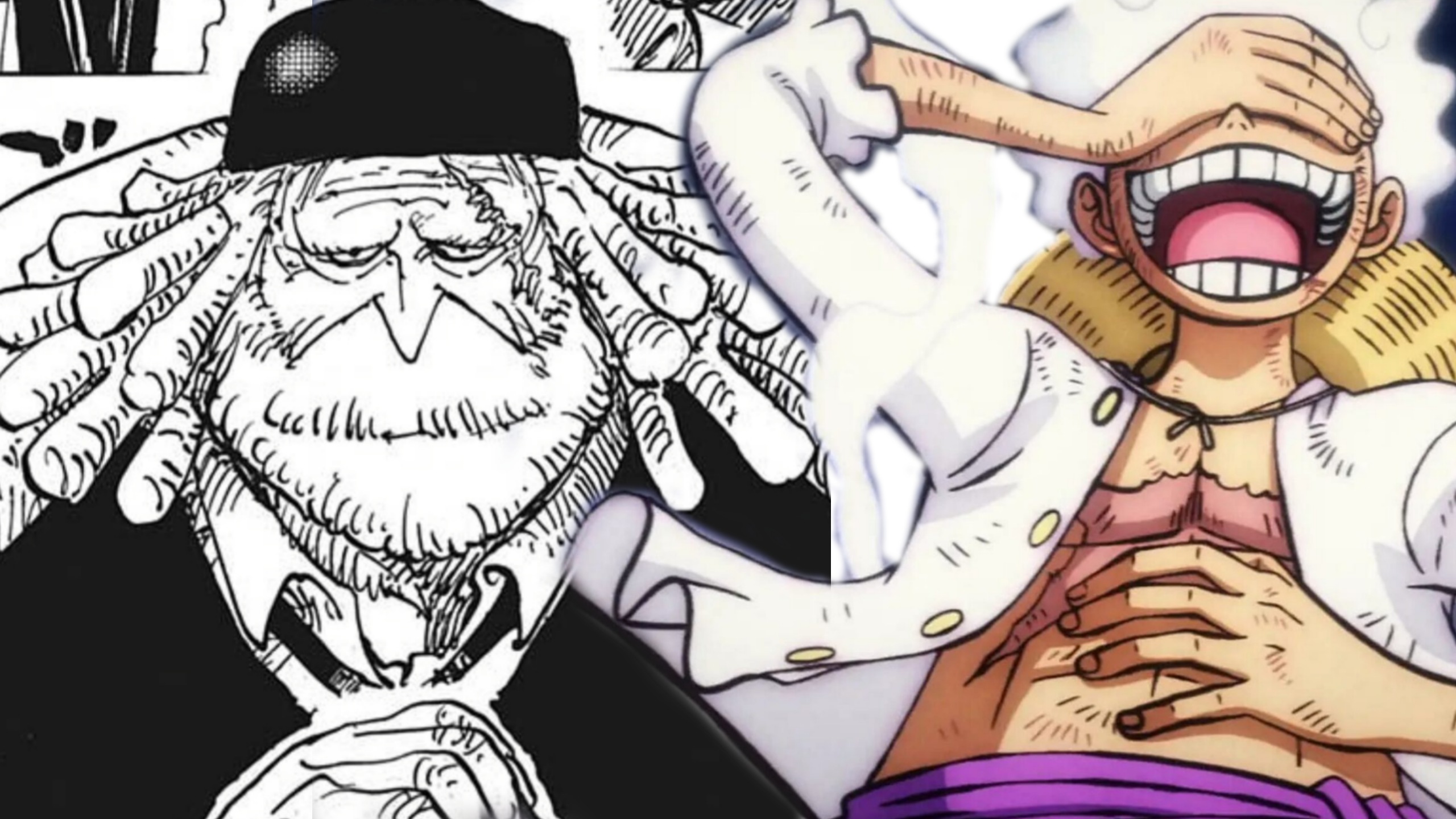 Saturn e Luffy nel Gear 5 di One Piece