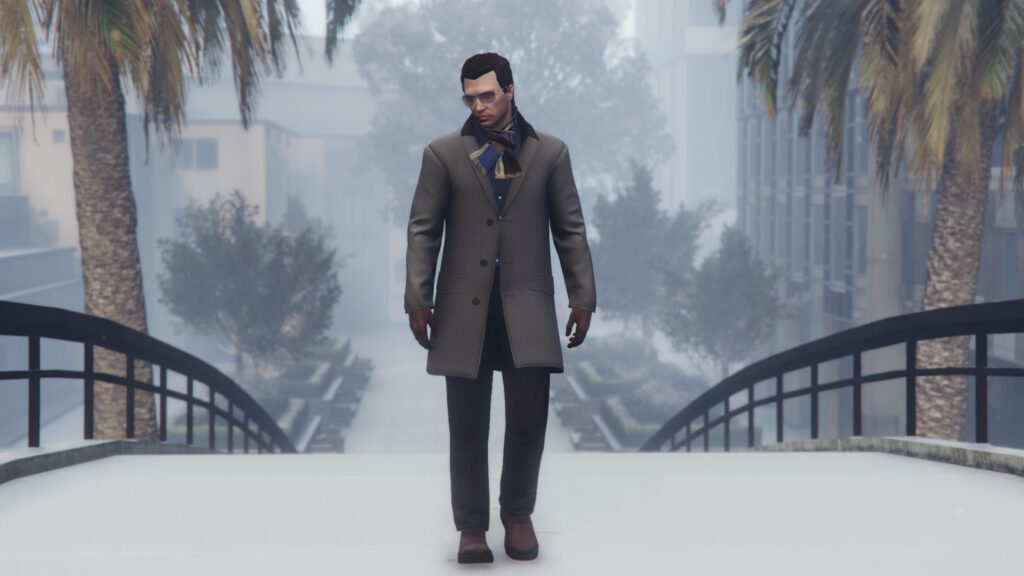 GTA Online personaggio nella città invernale