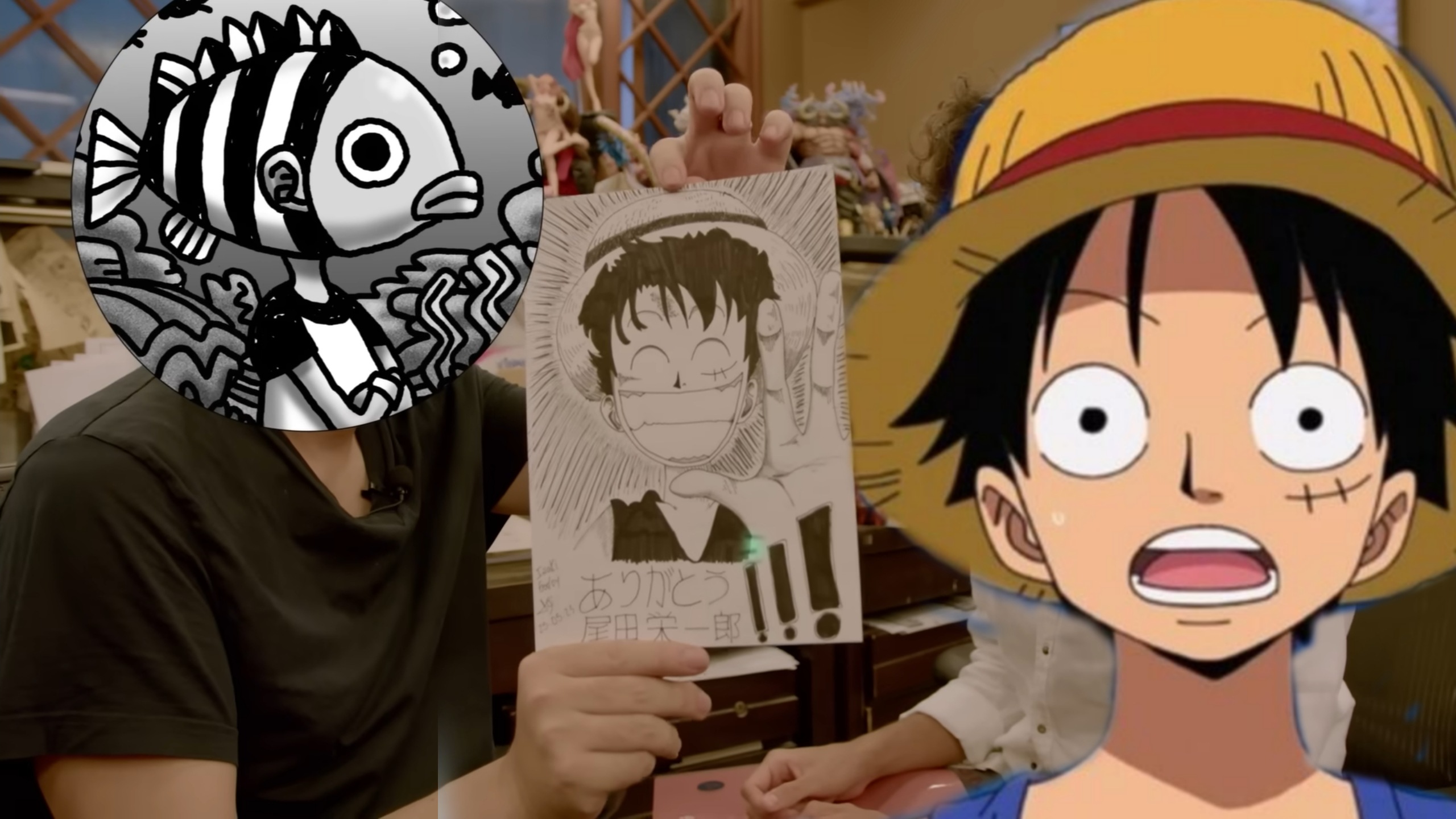 Eiichiro Oda e Luffy di One Piece