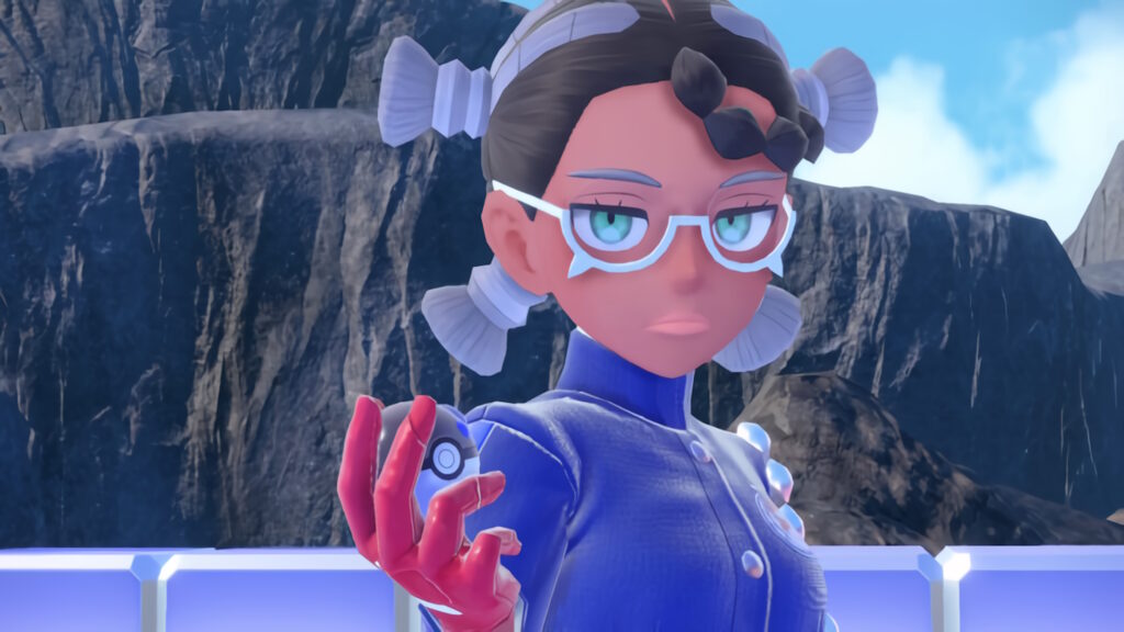 Pokémon Scarlatto e Violetto DLC Il Disco Indaco Amarys membro dei Superquattro della Lega Mirtillo