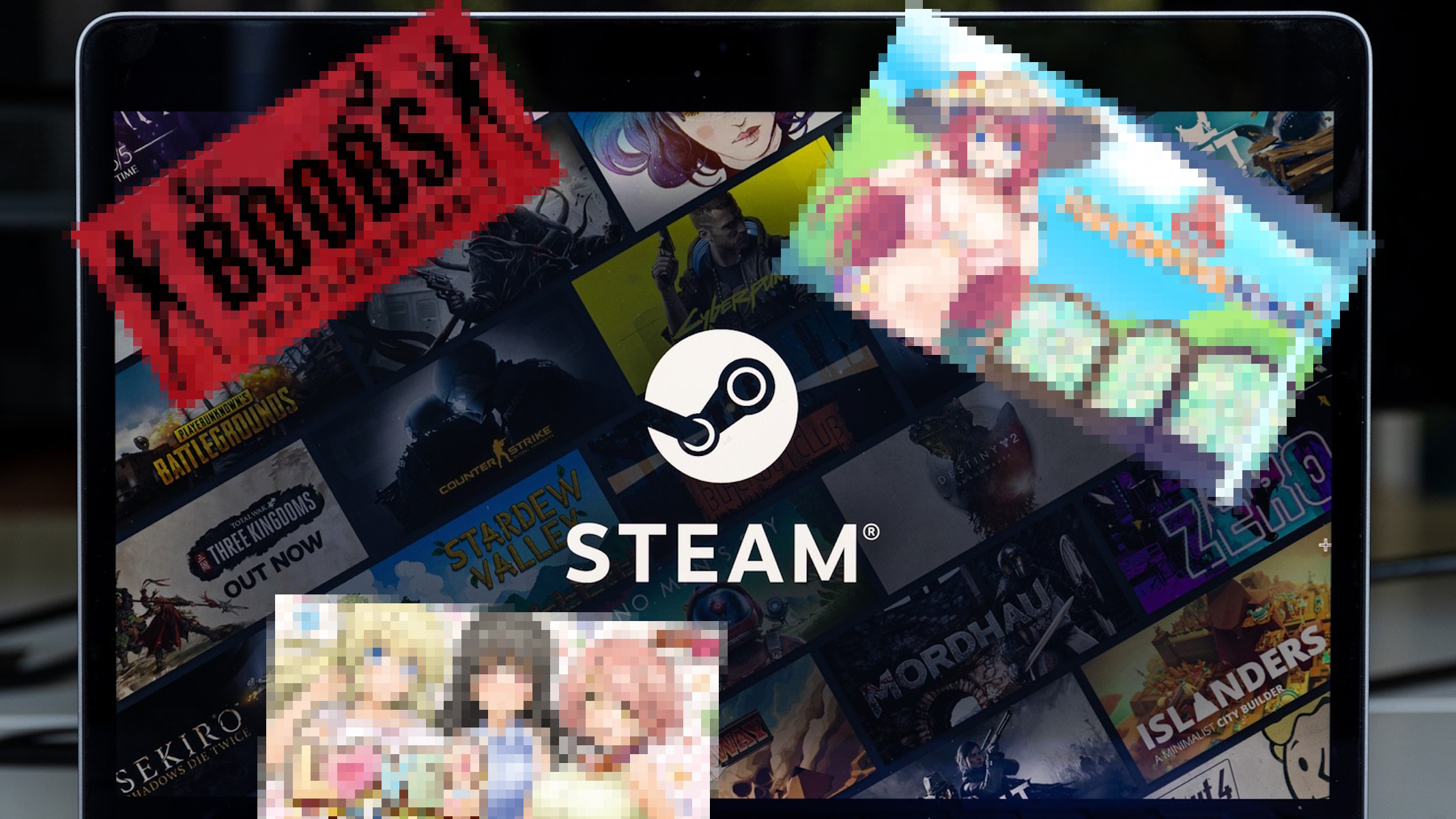 Steam con alcuni titoli censurati