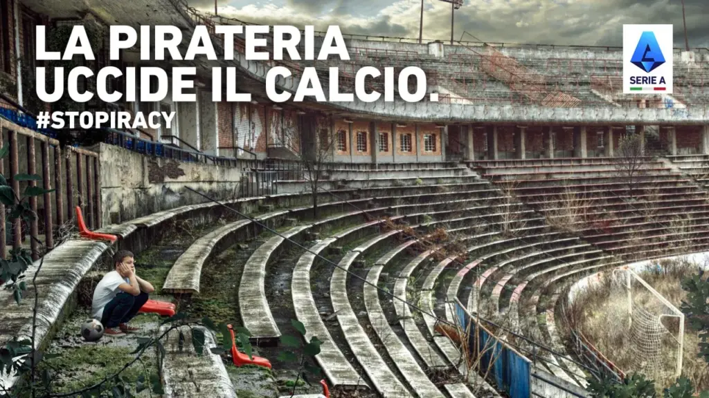 Spot sulla pirateria "la pirateria uccide il calcio"