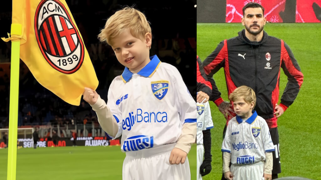 Leone, il figlio di Fedez, a San Siro per Milan Frosinone