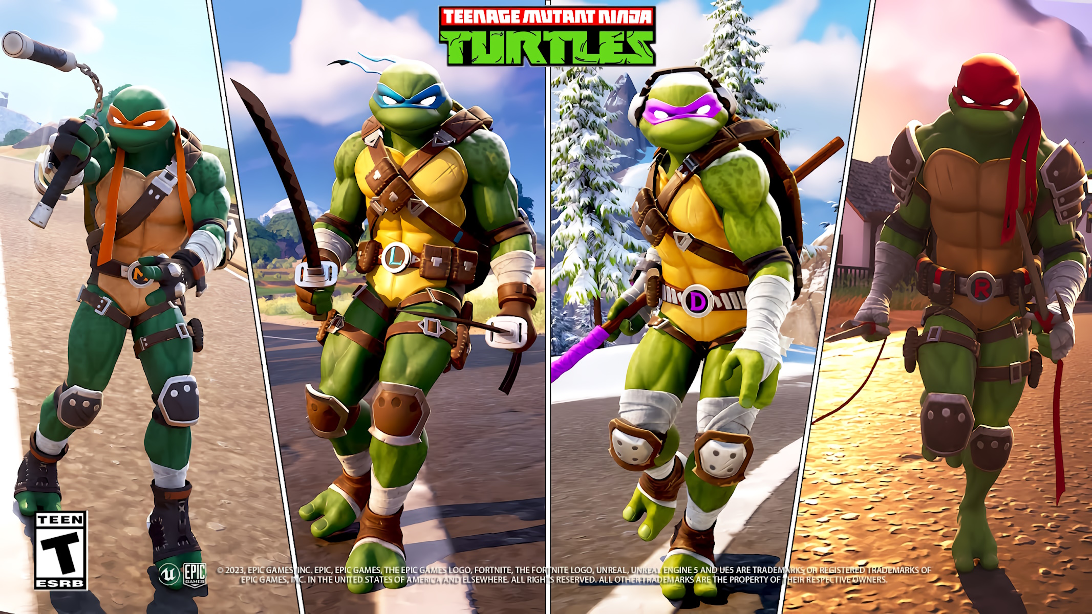 Fortnite skin ufficiali Epic Games delle tartarughe ninja