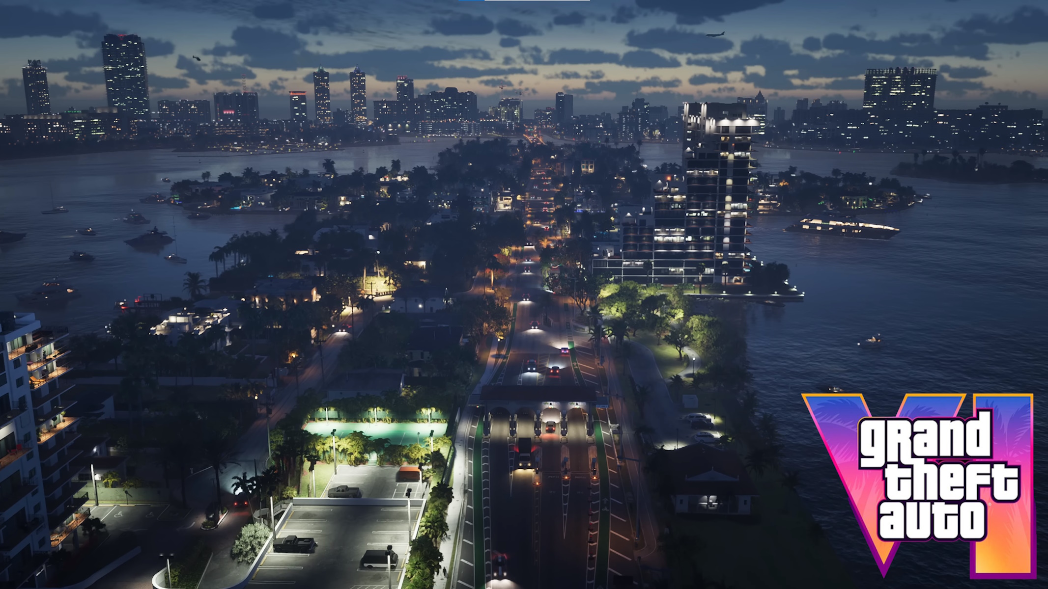 GTA 6 Visuale dall'alto notturna sulla mappa