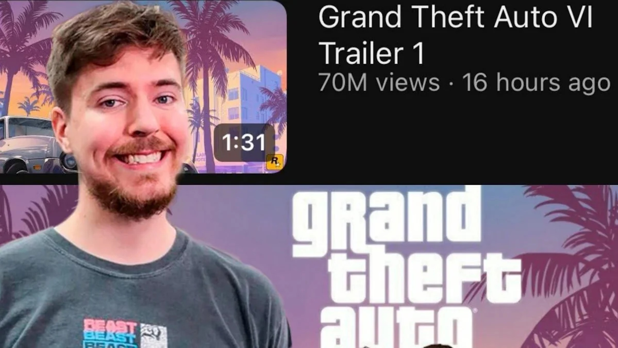 GTA 6 batte il record di MrBeast per visualizzazioni su un video non musicale in 24 ore