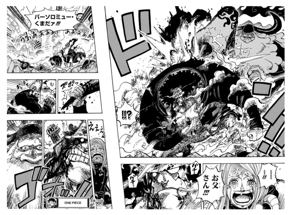 Saturn e Kuma nell'ultimo capitolo di One Piece