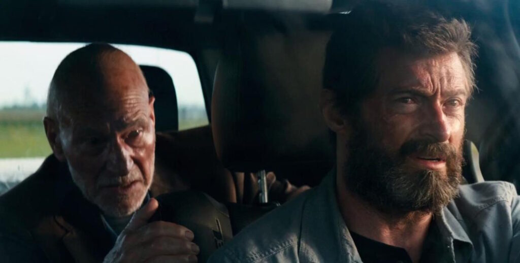 Patrick Stewart e Hugh Jackman in Logan
