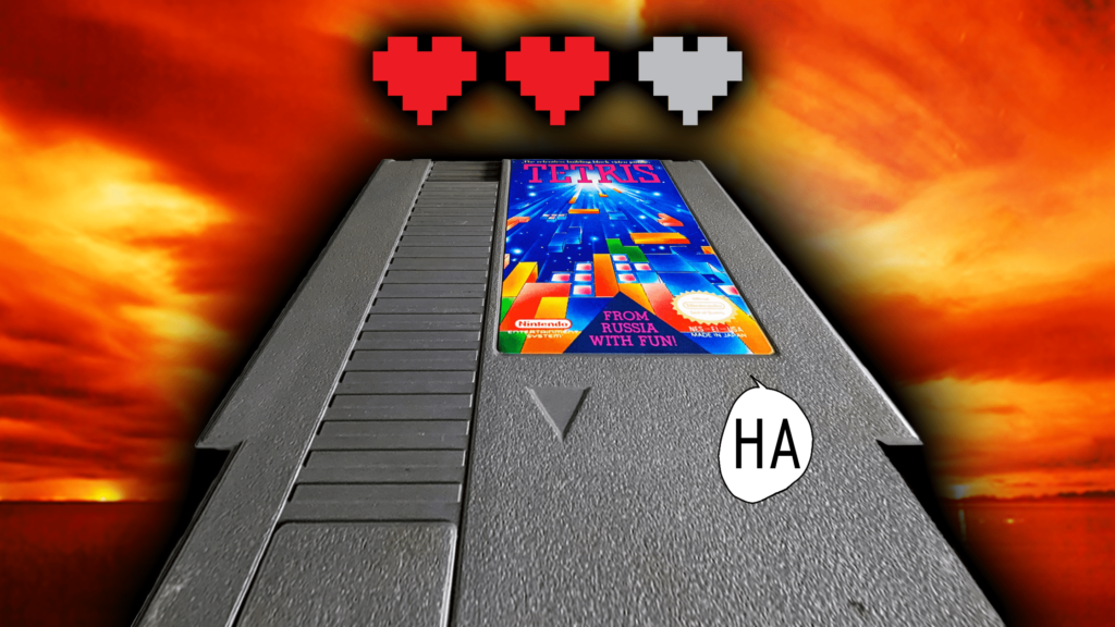 Cartuccia NES Tetris boss tre cuori non battuto