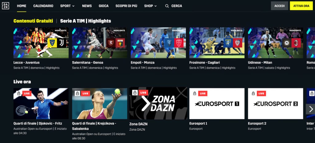 Dazn Contenuti Gratuiti