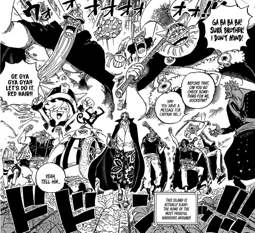 One Piece Shanks con i giganti